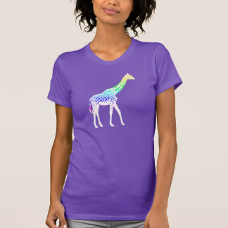 T-shirt Girafe avec des taches d'arc-en-ciel
