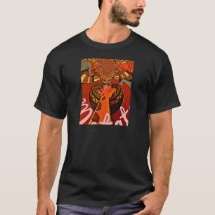T-shirt Girafe avec deux queues de ponytail art