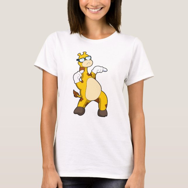 T-shirt Girafe avec lunettes de soleil (Devant)