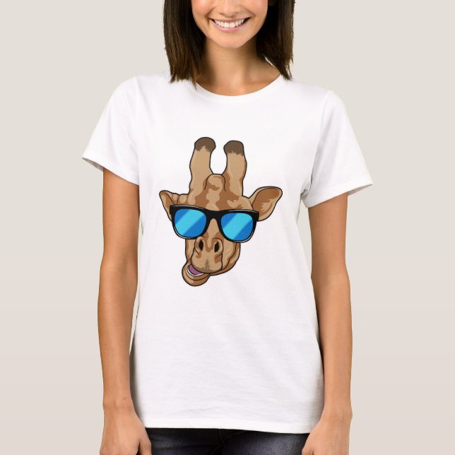 T-shirt Girafe avec lunettes de soleil (Devant)