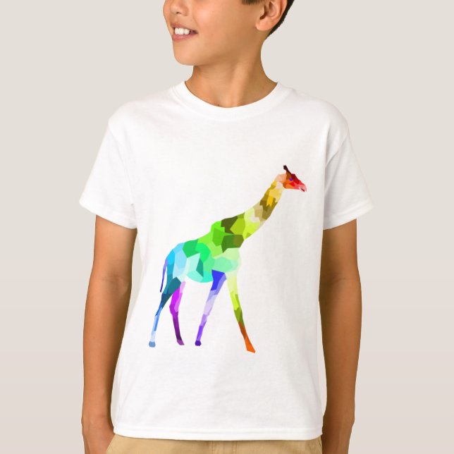 T-shirt Girafe colorée animaux cadeaux (Devant)