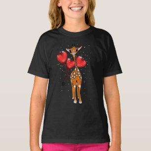 T-shirt Girafe de Cute   ballons cardiaques