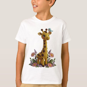 T-shirt Girafe de printemps mignon en crochet - cadeau pou