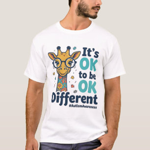 T-shirt Girafe de sensibilisation à l'autisme Il est OK d'