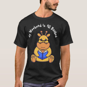T-shirt Girafe drôle personnalisée lisant un livre
