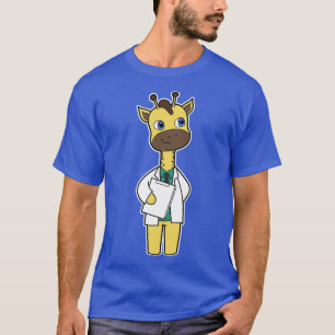 T-shirt Girafe en tant que docteur avec bloc-notes
