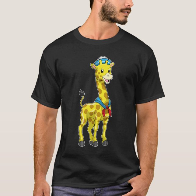 T-shirt Girafe en voile avec casquette de voile (Devant)