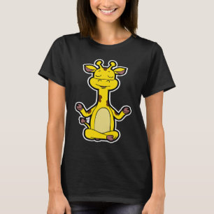 T-shirt Girafe Guruaffe Yoga Position de Yoga Animal Vinta