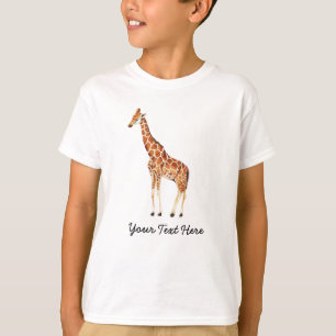 T-shirt Girafe mignonne d'animal de safari personnalisé te