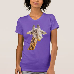 T-shirt Girafe Mignonne Moderne Drôle Faune Violet