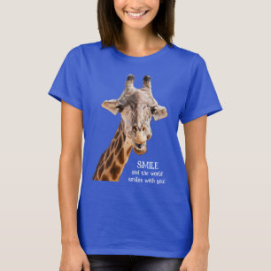 T-shirt Girafe Mignonne SOURIRE Citation Drôle Moderne