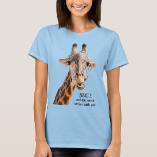 T-shirt Girafe Mignonne SOURIRE Citation Drôle Moderne Lum