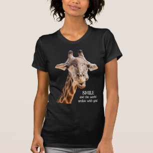 T-shirt Girafe Mignonne SOURIRE Citation Drôle Moderne Noi
