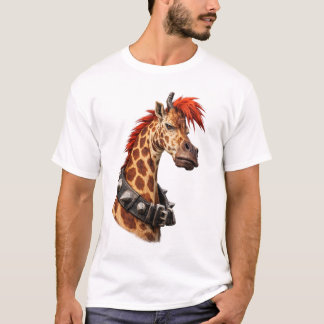 T-Shirt Girafe Punk – Style de Rue Unique