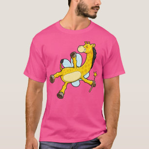 T-shirt girafe volant avec une baguette magique