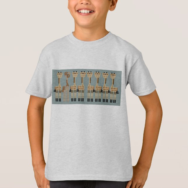 T-shirt GIRAFES sur le bleu (Devant)