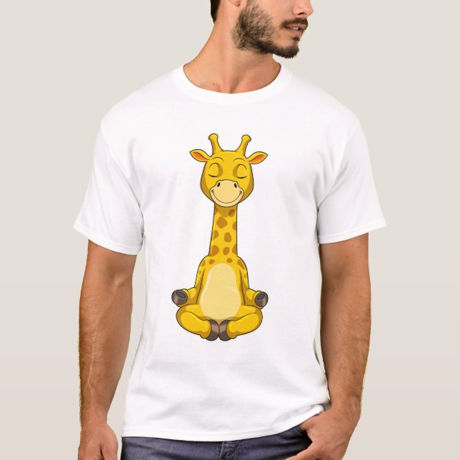 T-shirt Giraffe à la méditation de Yoga (Devant)