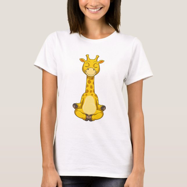 T-shirt Giraffe à la méditation de Yoga (Devant)