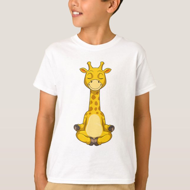 T-shirt Giraffe à la méditation de Yoga (Devant)