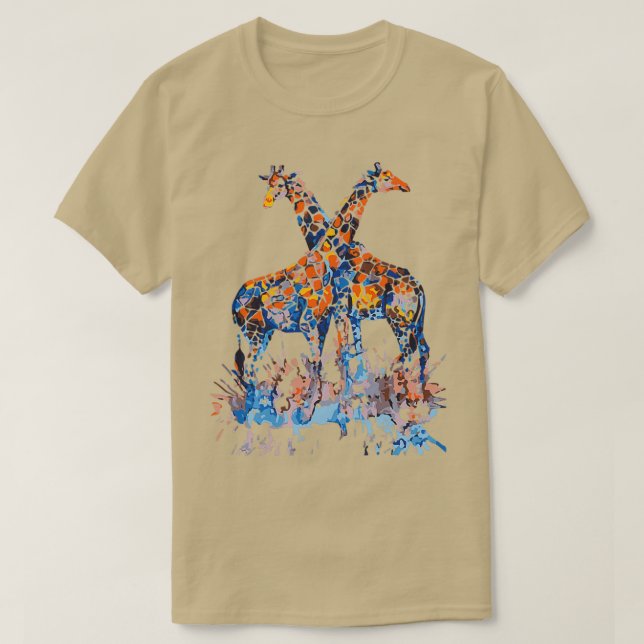 T-shirt Giraffe Aquarelle Love Giraffe (Design devant)