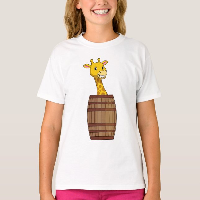 T-shirt Giraffe avec tonneau (Devant)