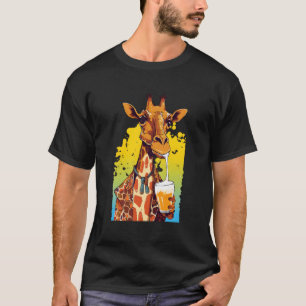 T-shirt Giraffe Boire Bière Boire Bière Boire Safari Zoo A