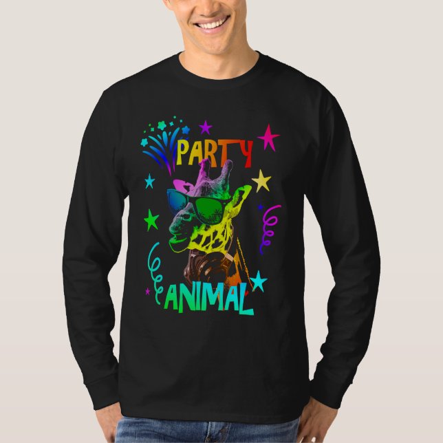 T-shirt Giraffe  Cool Party Animal (Devant)