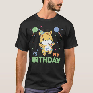 T-shirt Giraffe d'anniversaire pour les enfants C'est mon 