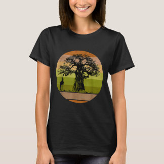 T-shirt Giraffe d'arbre du baobab Giraffe africaine