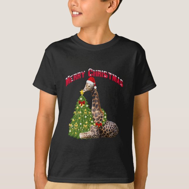 T-shirt Giraffe de Noël (Devant)
