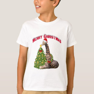 T-shirt Giraffe de Noël