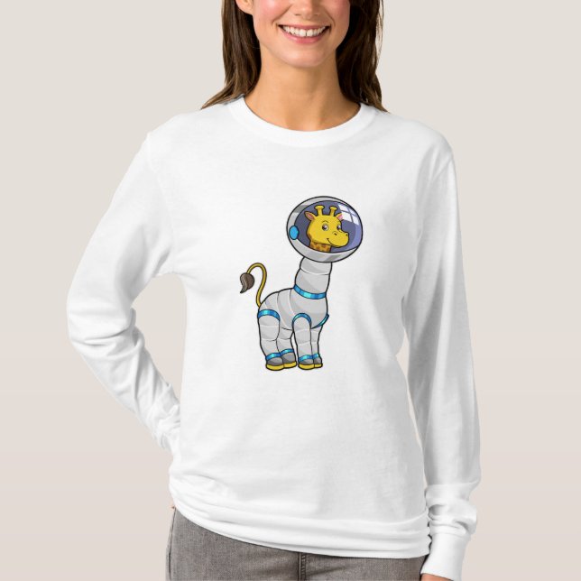 T-shirt Giraffe en astronaute dans la sphère de verre (Devant)