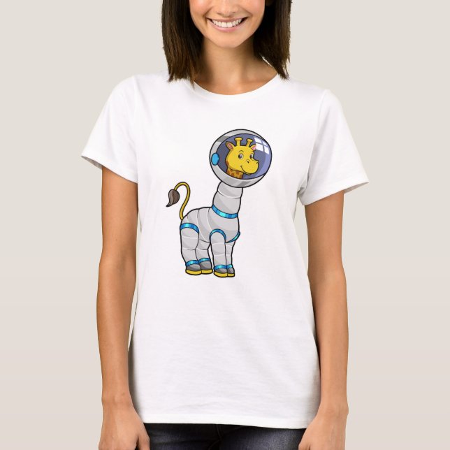 T-shirt Giraffe en astronaute dans la sphère de verre (Devant)