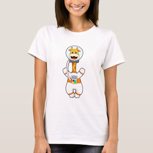 T-shirt Giraffe en astronaute en costume (Devant)