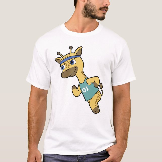 T-shirt Giraffe en Jogger à Running avec Headband (Devant)