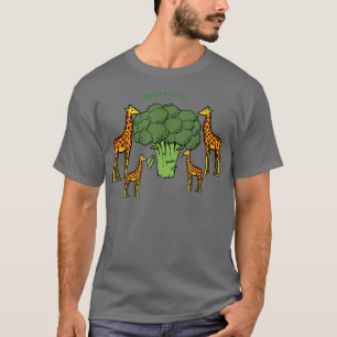 T-shirt Giraffe Family Eating Broccoli Tree 