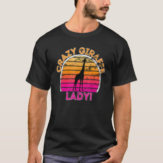 T-shirt Giraffe folle Lady Funny Retro Giraffe