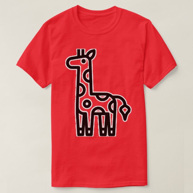 T-shirt Giraffe Giraffe Giraffe de toon coute (Design devant)