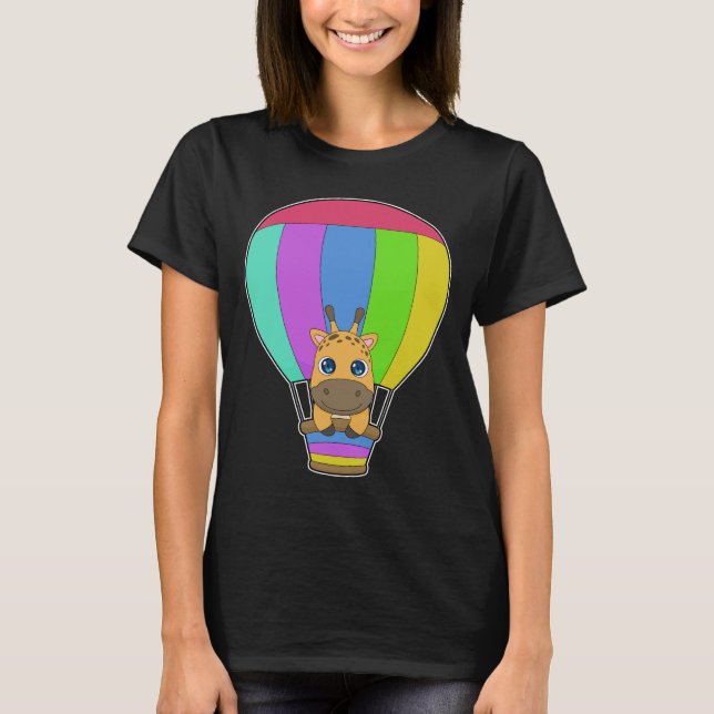 T-shirt Giraffe Hot air balloon (Devant)