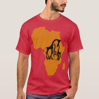 T-shirt Giraffe in Africa Map