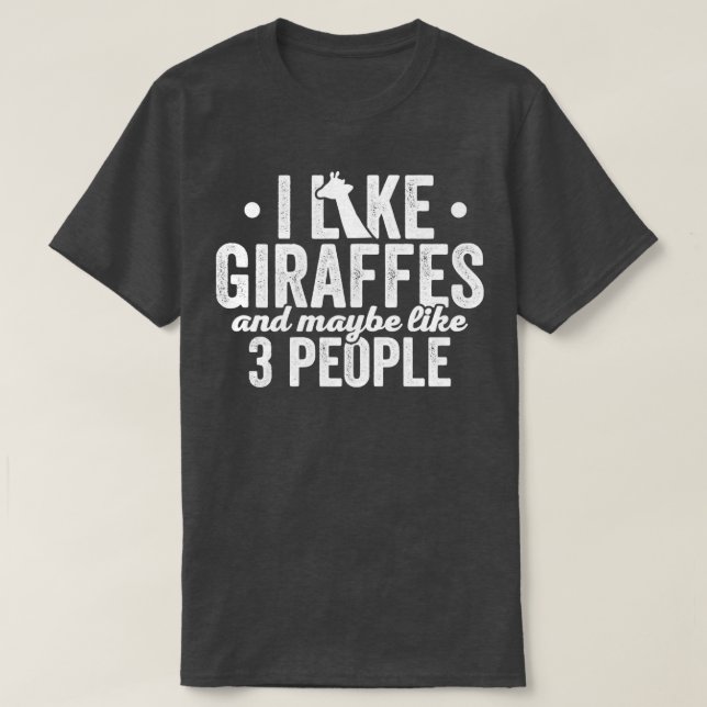 T-shirt Giraffe Introvert Funny Cute Giraffe (Design devant)