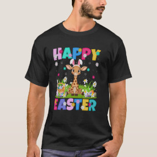 T-shirt Giraffe Joyeuses Pâques Chasse aux œufs Lapin Orei
