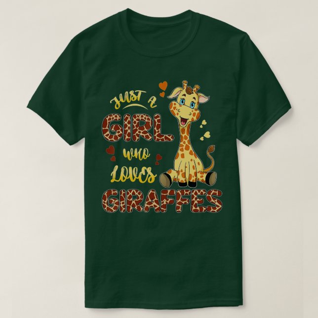 T-shirt Giraffe Juste Une Fille Qui Aime Les Giraffes Cade (Design devant)