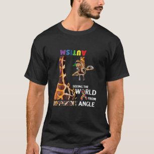 T-shirt Giraffe L'Autisme Jour Voir Le Monde De Différents