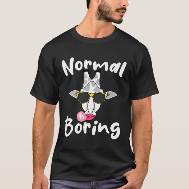 T-shirt Giraffe Lunettes Bubblegum mignonne Animal Normal  (Devant)