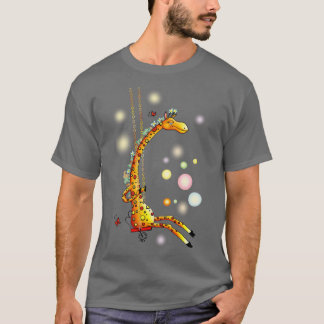 T-shirt Giraffe On Swing 