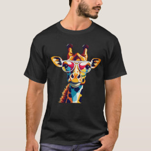 T-shirt Giraffe tendance avec lunettes Graphic - Amoureux 