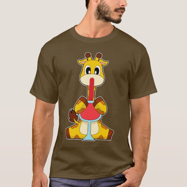 T-shirt Giraffe Vin rouge (Devant)