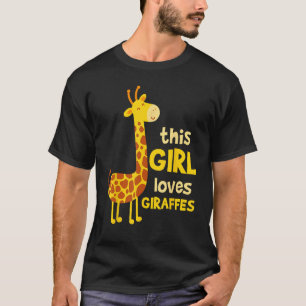 T-shirt Giraffe Zoo Safari Animal Cette fille Drôle Cadeau