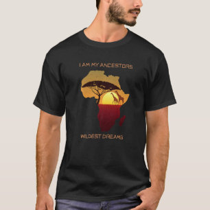 T-shirt Giraffes Et Carte De L'Afrique Je Suis Mes Ancêtre